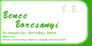 bence borcsanyi business card